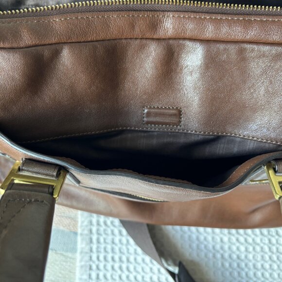 $1050 Tumi Beacon Hill Laptop Tan Brown Leather Briefcase Bag - Picture 10 of 13